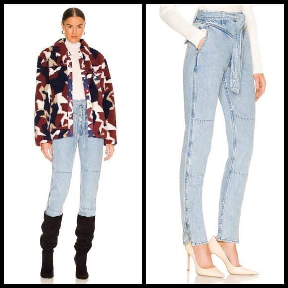💕RAG & BONE💕 Mia Yoke High Waisted Belted Paneled Jeans ~ Clean Lou 31 NWT - Picture 7 of 16